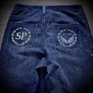 Vintage Southpole Jeans  SZ 38x32 BLACK Y2K Skater Streetwear Baggy Loose